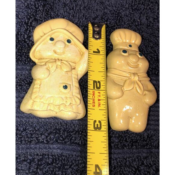 Pillsbury Doughboy Vtg Ceramic Lot 3 Spoon Rest Napkin /Sponge Holder 2 Magnets - Picture 10 of 11